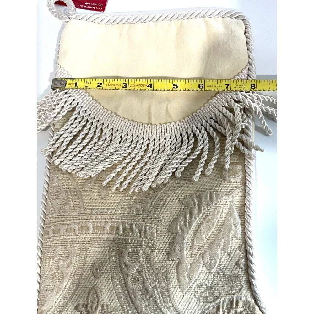 Brocade Christmas Stocking With Fringe Dillards 17